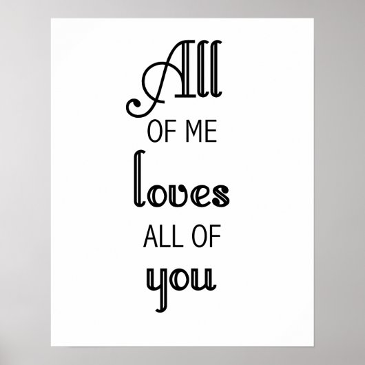 Ieder van mij houdt van alle afdrukken of posters (Voorkant)