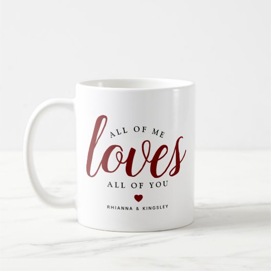 'Ieder van mij houdt van jullie allemaal' Cute Cut Koffiemok (Links)