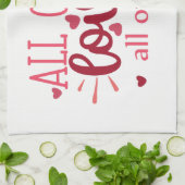 Ieder van mij houdt van jullie allemaal valentijn theedoek (Gevouwen)