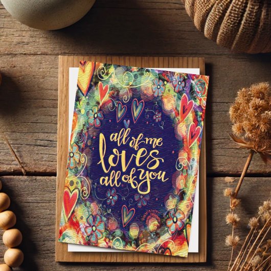 Ieder van mij houdt van jullie kleurrijke moderne kaart