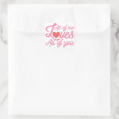 Ieder van mij houdt van jullie Valentijnsdag Vierkante Sticker (Tas)