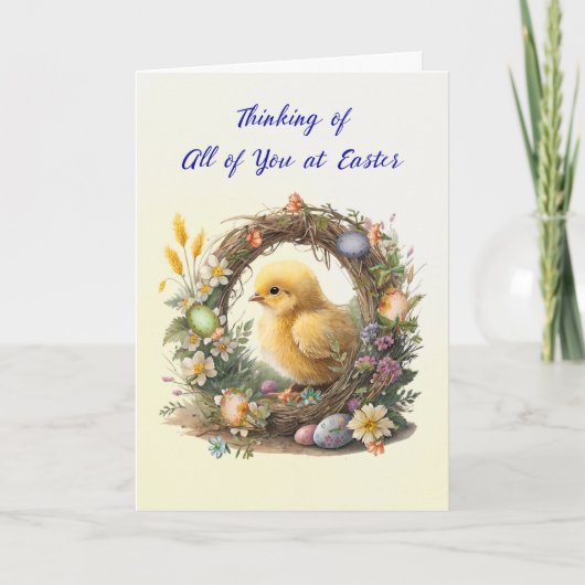 Ieder van u Paaskuiken in Grapevine Krans Kaart (Voorkant)