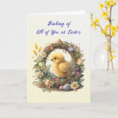 Ieder van u Paaskuiken in Grapevine Krans Kaart (Gele Bloem)