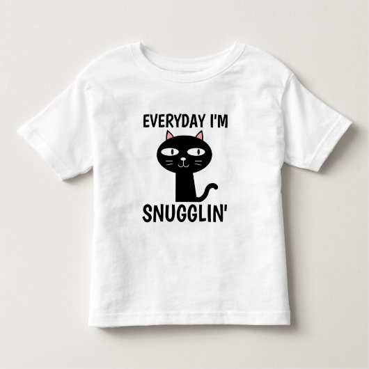 IEDERE DAG BEN IK SNUGGLIN' Funny Cat Toddler t-sh Kinder Shirts (Voorkant)