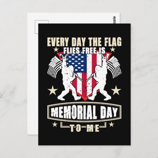 Iedere dag dat de vlag vrij is, is de herdenkingsd briefkaart (Voorkant / Achterkant)