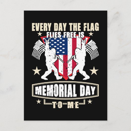 Iedere dag dat de vlag vrij is, is de herdenkingsd briefkaart (Voorkant)