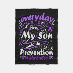 Iedere Dag Mis Ik Mijn Zoon - Zelfmoordpreventie Fleece Deken