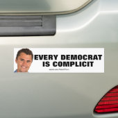 Iedere democraat is medeplichtig bumpersticker (Op auto)