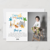 Iedere feestvierder wordt geroepen Verjaardagsfees Bedankkaart (Voorkant)