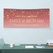 IEDERE JAAR Jubileum Banner Pink Gold Weddenschap (Beurs)