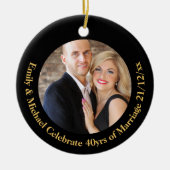 IEDERE Jubileum Black Gold Marble PHOTO Keramisch Ornament (Voorkant)