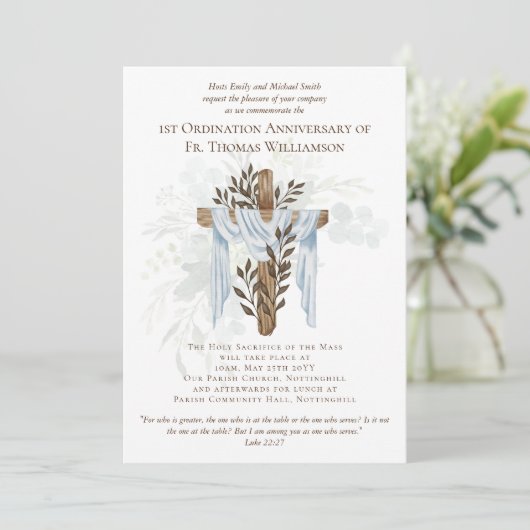 IEDERE Jubileum Uitnodiging Rustisch hout (Staand voorkant)