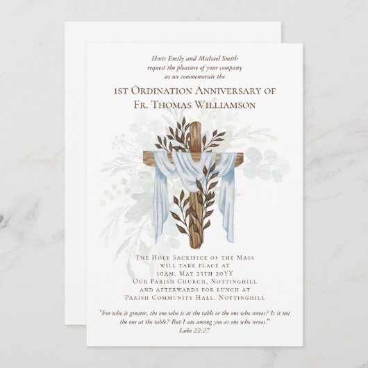 IEDERE Jubileum Uitnodiging Rustisch hout (Voorkant / Achterkant)