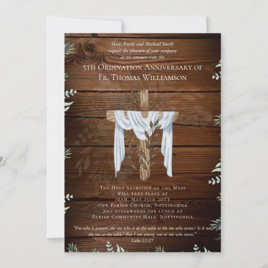 IEDERE Jubileum Uitnodiging Rustisch hout (Voorkant)