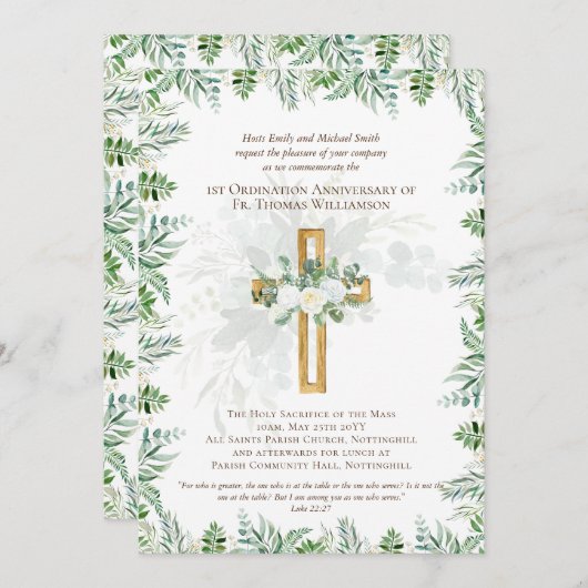 IEDERE Jubileum Uitnodiging Rustisch hout (Voorkant / Achterkant)