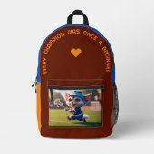 Iedere kampioen... bedrukte rugzak (Voorkant)