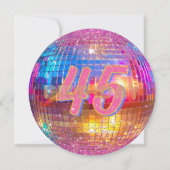 Iedere Leeftijd Heet Roze Glitter Disco Bal Verjaa Kaart (Achterkant)
