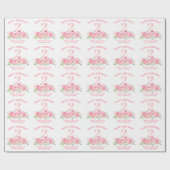 IEDERE LEEFTIJDSTIP Pink Floral Girl's Birthday Cadeaupapier (Vlak)