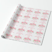 IEDERE LEEFTIJDSTIP Pink Floral Girl's Birthday Cadeaupapier (Uitgerold)