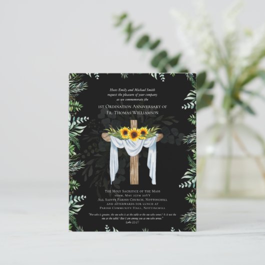 IEDERE Orde Jubileum Uitnodiging Zonnebloemen (Staand voorkant)