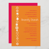 IEDERE STAR IS UNIQUE Bar Bat Mitzvah Invitation Kaart (Voorkant / Achterkant)