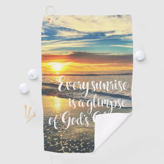 Iedere zonsopgang Gods glory Quote Golfhanddoek (Insitu)
