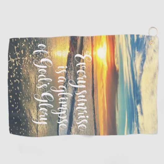 Iedere zonsopgang Gods glory Quote Golfhanddoek (Horizontaal)