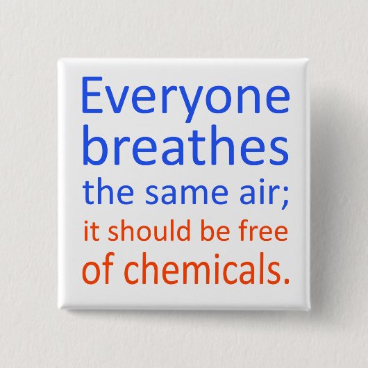 Iedereen ademt dezelfde lucht; vierkante button 5,1 cm (Voorkant)