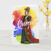 Iedereen begroet de Koningin Wenskaart Kaart (Gele Bloem)