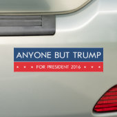 Iedereen behalve de trump voor President 2016 Bumpersticker (Op auto)