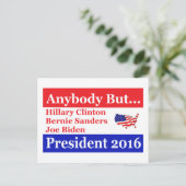 Iedereen behalve Hillary, biden, sanders Briefkaart (Staand voorkant)