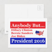 Iedereen behalve Hillary, biden, sanders Briefkaart (Voorkant / Achterkant)