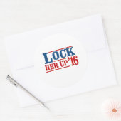 Iedereen behalve Hillary - Lock Her Up 2016 - Anti Ronde Sticker (Envelop)