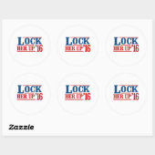 Iedereen behalve Hillary - Lock Her Up 2016 - Anti Ronde Sticker (Vel)