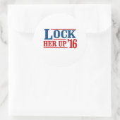 Iedereen behalve Hillary - Lock Her Up 2016 - Anti Ronde Sticker (Tas)
