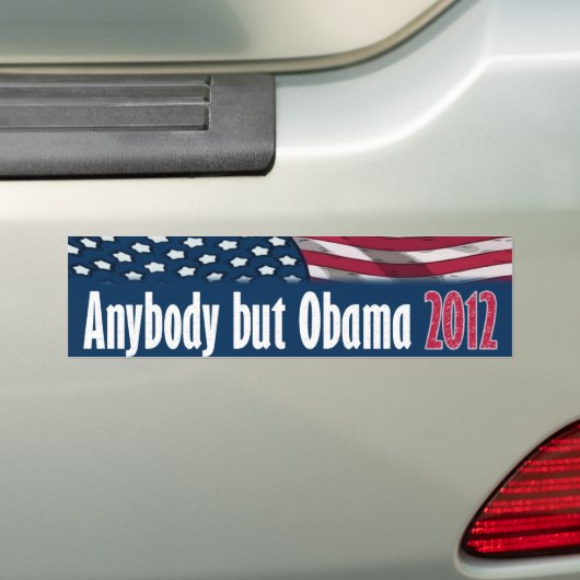 Iedereen behalve Obama 2012 Bumpersticker (Op auto)