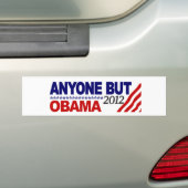 Iedereen behalve Obama 2012 Bumpersticker (Op auto)