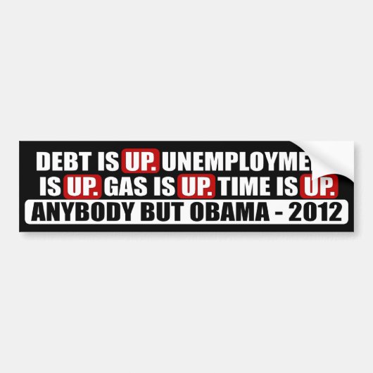 Iedereen behalve Obama - 2012 Bumpersticker (Voorkant)