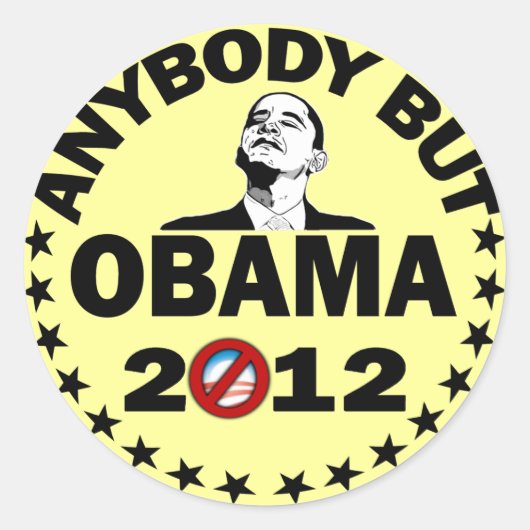 Iedereen behalve Obama - 2012 Ronde Sticker (Voorkant)