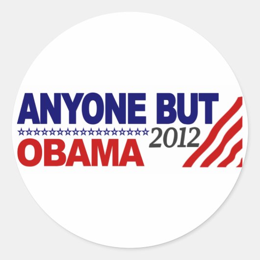 Iedereen behalve Obama 2012 Ronde Sticker (Voorkant)