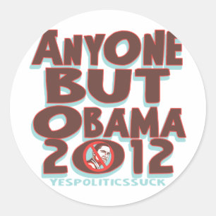 Iedereen behalve Obama 2012 t-shirts en tandwielen Ronde Sticker