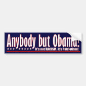 Iedereen behalve Obama Bumpersticker (Voorkant)
