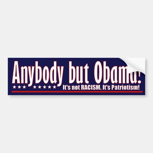 Iedereen behalve Obama Bumpersticker (Voorkant)