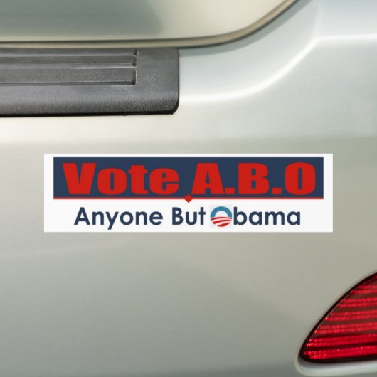 Iedereen behalve Obama Bumpersticker (Op auto)