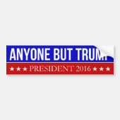 Iedereen behalve Trump 2016 Bumpersticker (Voorkant)
