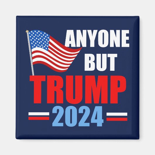 Iedereen behalve Trump 2024 grappig politiek blauw Magneet (Voorkant)