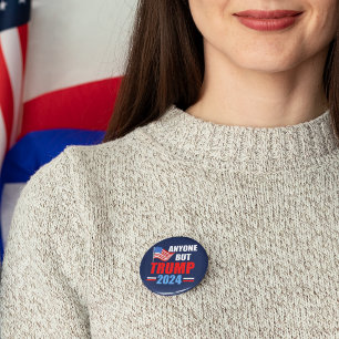 Iedereen behalve Trump 2024 grappig politiek blauw Ronde Button 5,7 Cm