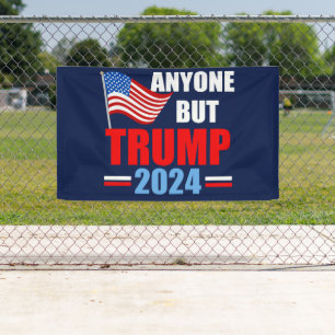 Iedereen behalve Trump 2024 grappig politiek blauw Spandoek