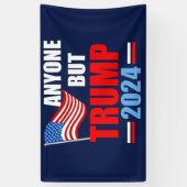 Iedereen behalve Trump 2024 grappig politiek blauw Spandoek (Verticaal)