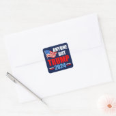 Iedereen behalve Trump 2024 grappig politiek blauw Vierkante Sticker (Envelop)